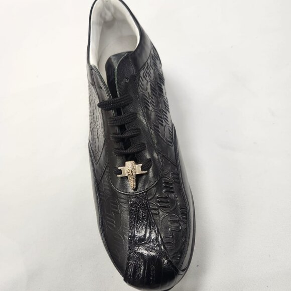Mauri M770 Black Crocodile Nappa Leather Sneakers